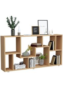 Standregal Vcm "Holz Stand Regal Raumteiler B&uuml;cherregal Lanisa L", braun (buche), B:116cm T:20cm, Regale, Standregal