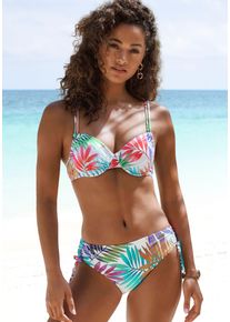 B&uuml;gel-Bikini Lascana, Damen, Gr. 44, Cup D, wei&szlig; (wei&szlig; bedruckt), Obermaterial: 86% Polyamid, 14% Elasthan. Futter: 100% Polyamid, bedruckt, Bikini-Sets B&uuml;gel-Bikini, mit Doppeltr&auml;gern