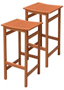 Barhocker Garden Pleasure "PALMDALE", braun (braun, holzfarben), B:38cm H:75cm T:38cm, Hocker, Barhocker, (2er Set), Eukalyptusholz, braun