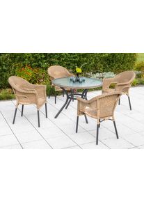 Garten-Essgruppe Merxx "Ravenna", beige (natur), Sitzm&ouml;bel-Sets, Garten-Essgruppe
