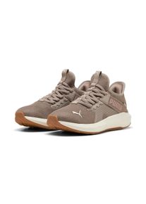 Slip-On Sneaker Puma "SOFTRIDE ENZO 5 SLIP TECH WNS", Damen, Gr. 42, braun (mouse gray, warm wei&szlig;, rose gold, gum), Textil, Schuhe Slip-On Sneaker, SLIPTECH&trade; Technologie: praktisches Anziehen ohne H&auml;nde