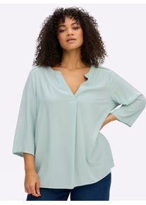 Longbluse sheego, Damen, Gr. 40, gr&uuml;n (kalkmint), 100% Viskose, unifarben, Rundhals, Blusen Longbluse