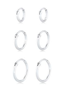 Ohrstecker-Set Elli "Ohrringe Ohrring Set Trio 925 Sterling Silber", silber, Ohrringe, Damen, ohne Stein, Silber 925 (Sterlingsilber), Ohrstecker-Set