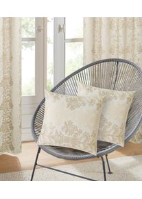 Kissenbezug OTTO HOME "Mannfred", beige (creme), B:50cm L:50cm, Polyester, Polyester, Kissenbez&uuml;ge, Kissenbezug, Jacquard-Look, 50 &times; 50 cm, Blickdicht & formstabil, Pflegeleicht