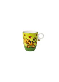 Tasse Goebel "Ed Heck - Love Cat", bunt, B:9cm H:11cm, Fine China-Porzellan, Trinkgef&auml;&szlig;e, Tasse, F&uuml;llmenge 0,4l