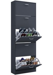 Schuhschrank Vcm "Holz Regal Schuhschrank Schuhkipper Serie Sipos XL", schwarz (anthrazit), B:59cm T:22cm, Obermaterial: 100% Holz Wood., Schr&auml;nke, Schuhschrank