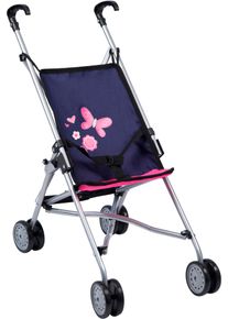 Puppenbuggy BAYER "Prinzessin", bunt (blau, pink mit schmetterling), Puppenwagen, KinderB:27cm H:57cm T:47cm, Puppenbuggy, B:27cm H:57cm T:47cm