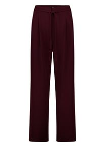 5-Pocket-Hose Zero "Modern fit Hose mit Bindeg&uuml;rtel", Damen, Gr. 44, EURO, rot (schwarz aubergine), Obermaterial: 100% Polyester PES., Hosen 5-Pocket-Hose