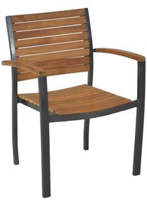 Gartensessel Merxx "Santorin", grau (graphit, natur), B:61cm H:84cm T:41,5cm, Sessel, Gartensessel