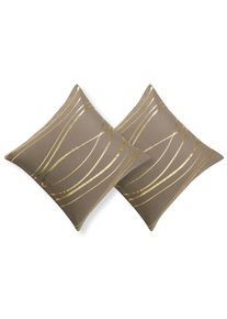 Kissenbezug OTTO HOME "Prag", braun (taupe), B:50cm L:50cm, Polyester, Obermaterial: 100% Polyester, Kissenbez&uuml;ge, Kissenbezug