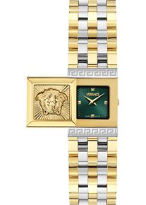 Quarzuhr Versace "Versace REVEAL", gold (silbergoldfarben, gr&uuml;n), Armbanduhren, Damen, Quarzuhr, Armbanduhr, Damenuhr, Swiss Made, Edelstahlarmband, analog