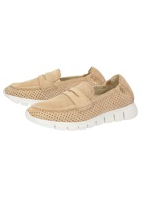 Slipper Sioux "Mokrunner-D-019", Damen, Gr. 42UK8, beige, Obermaterial: 100% Ziegenveloursleder GOVL. 100% Gummi rubber., Schuhe Slipper