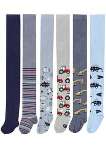 Strickstrumpfhose TUPTAM "Strumpfhose Baby Jungen Strickstrumpfhose 6er Pack", M&auml;dchen, Gr. 104, grau (farbenmix 13), Obermaterial: 76% Baumwolle CO. 22% Polyamid PA. 2% Elasthan EL., Strumpfhosen Strickstrumpfhose