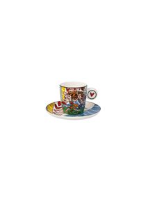 Espressotasse Goebel "Romero Britto Falling", bunt, B:12cm H:6,5cm, Fine China-Porzellan, Trinkgef&auml;&szlig;e, Espressotasse, F&uuml;llmenge 0,1l