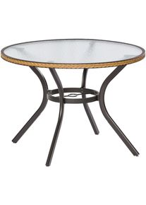 Gartentisch Merxx "Ravenna", beige (natur), B:90cm H:73,5cm T:46cm, Tische, Gartentisch, 100 cm Durchmesser