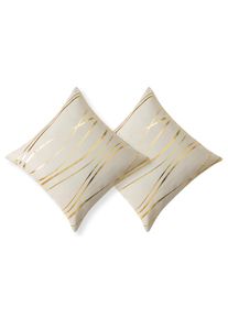 Kissenbezug OTTO HOME "Prag", beige (vanille), B:50cm L:50cm, Polyester, Obermaterial: 100% Polyester, Kissenbez&uuml;ge, Kissenbezug