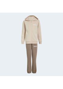 Trainingsanzug adidas Sportswear "ESSENTIALS KINDER", Damen, Gr. 176, crystal linen, wei&szlig;, Obermaterial: 52% Baumwolle, 48% Polyester, Sportanz&uuml;ge Trainingsanzug, zweiteilig, aus Baumwolle und Polyester, weiches French Terry