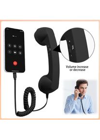 Retro Phone Handset Ergonomics Landline Handle Receiver Portable Vintage Phone Headset for Cell Mobile Video Conferences