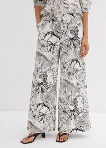 Pantaloni larghi in puro cotone, Bianco, Taglia 40, bonprix