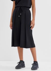 Pantaloni culotte sportivi ultraleggeri con pieghe ad asciugatura rapida, Nero, Taglia 58/60 (XXL), bonprix