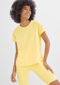 Top per sport con effetto operato asciugatura rapida, Giallo, Taglia 42/44 (S), bonprix