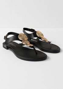Sandali infradito con dettagli metallizzati, Nero, Taglia 40, bonprix