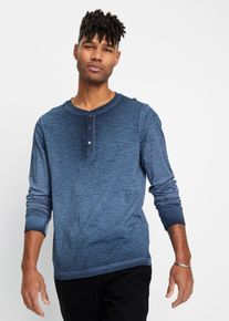 Maglia serafino in puro cotone biologico, Blu, Taglia 52/54 (L), bonprix