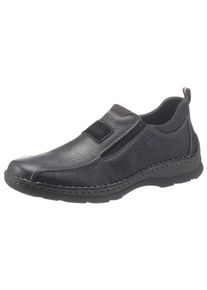 Slip-On Sneaker Rieker, Herren, Gr. 46, schwarz, Leder, Textil, unifarben, Schuhe Slip-On Sneaker, Slipper, Schlupfschuh, Halbschuh, Freizeitschuh mit Stretcheins&auml;tze