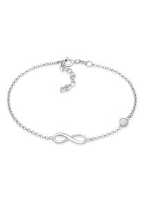 Armkette Elli "Armband Infinity Unendlich Zeichen Mondstein 925 Silber" Gr. 160, silber, Armb&auml;nder, Damen, Silber 925 (Sterlingsilber), Armkette