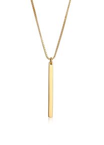 Lange Kette Elli "Halskette Stab Symbol Geo Layer Cool 925 Silber" Gr. 60, gold, Halsketten, Damen, ohne Stein, Silber 925 (Sterlingsilber), Lange Kette