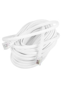 Telephone Extension Cord Cable Wire Landline Telephone 25Ft Rj11 Rj14 Connector Plug Office Home Phone Cable for Landline