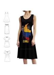Football Soccer Colombia Flag Korean Style Casual Dress For Women Simple Daily Office Lady Dresses Colombia Colombians Fan