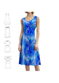 Starry Starry Dragonflies Vintage Bohemian Dress Puff Sleeve Or Sleeveless Options For Women Dress Starry Night Dragonflies