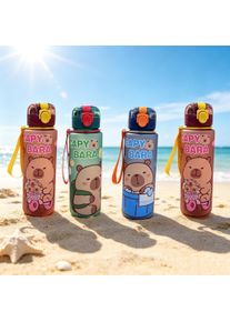 700ml Capybara Water Bottle Leakproof Plastic Straw Cup Portable Outdoor Travel Large Capacity Sports Drink Container