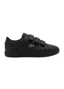 Lacoste Powercourt leren sportschoenen voor kinderen (Zwart)