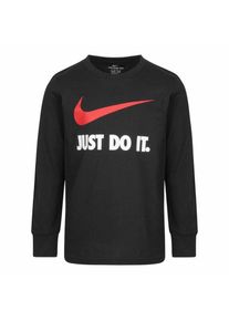 Nike Kinder-T-shirt met lange mouwen en 'Just Do It'-swoosh (Zwart)