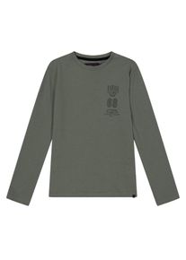 Farah Kinder/Kids Stacked Logo T-shirt met lange mouwen (Groen)