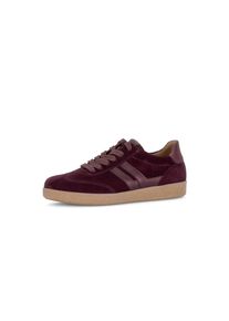 Sneaker Gabor, Damen, Gr. 37, mulberry, Veloursleder, Schuhe Sneaker, Freizeitschuh, Halbschuh, Schn&uuml;rer, Kontrastbesatz in Metallic-Optik