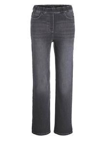 Stretch-Jeans GOLDNER "Bequeme Jeanshose VERA", Damen, Gr. 46, N-Gr, grau, Obermaterial: 83% Baumwolle CO. 15% Polyester PES. 2% Elasthan EL., Basic, weit, Jeans Stretch-Jeans, runde Eingriffstaschen