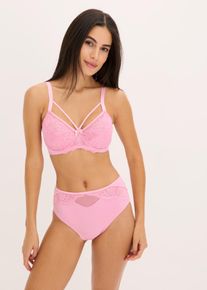 Minimizer-BH bonprix "Minimizer-BH mit zarter Spitze", Damen, Gr. 75, Cup D, bl&uuml;tenpink, Obermaterial: 80% Polyamid, 20% Elasthan. Futter: 90% Polyamid, 10% Elasthan. Spitze: 90% Polyamid, 10% Elasthan, BHs Minimizer-BH, mit Spitze und raffinierten Details