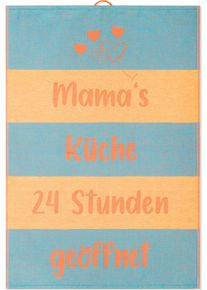 Geschirrtuch Ross "Mama&acute;s K&uuml;che 3er-Pack", bunt (t&uuml;rkis, beige, orange), B:18cm H:4cm L:27cm T:4cm, 100% Baumwolle, Geschirrt&uuml;cher, Geschirrtuch
