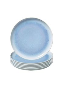 Speiseteller "Speiseteller Crafted &oslash; 25,9 cm 6er Set", blau (blauberry), L:25,9cm, LIKE. BY VILLEROY & BOCH, Speiseteller, Speiseteller