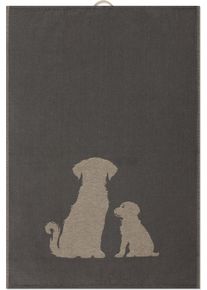 Geschirrtuch Ross "Hundeliebe 3er-Pack", grau (anthrazit, natur), B:18cm H:4cm L:27cm T:4cm, 100% Baumwolle, Geschirrt&uuml;cher, Geschirrtuch