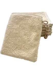 Waschhandschuh Ross "Smaragd 4500", beige (sand), B:12cm L:20cm, Frottier, Waschlappen, Waschhandschuh, 100% Baumwolle, made in Germany