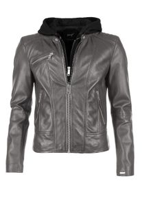 Lederjacke Maze "Lederjacke Mico", Damen, Gr. M, grau (dunkelgrau), Obermaterial: 100% Lammleder LEL. Futter: 100% Polyester PES., Jacken Lederjacke