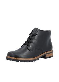 Schn&uuml;rstiefelette Rieker, Damen, Gr. 37, schwarz, Lederimitat, Schuhe Schn&uuml;rstiefelette, Schn&uuml;rboots, Ankleboots mit Blockabsatz