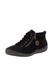 Schn&uuml;rboots Rieker, Damen, Gr. 42, w&auml;rmend, schwarz (schwarz, leo), Nubuklederimitat, Schuhe Schn&uuml;rboots, Sneaker, Schn&uuml;rschuh, Outdoorschuh mit Rei&szlig;verschluss, Topseller
