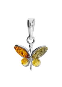 Kettenanh&auml;nger OSTSEE-SCHMUCK "OSTSEE-SCHMUCK Anh&auml;nger Schmetterling Anh&auml;nger Schmetterling", wei&szlig; (wei&szlig;, neutral), Schmuckanh&auml;nger, Damen, 20 x 15mm, Silber 925 (Sterlingsilber), 1 g, Kettenanh&auml;nger