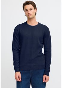 Rundhalspullover Blend "BHREDHILL crewneck", Herren, Gr. S, blau (marineblaus), Strick, Obermaterial: 100% Baumwolle, unifarben, slim fit normal, Rundhals, Rippb&uuml;ndchen, Pullover Rundhalspullover, mit Markenlabel, aus Baumwolle, Slim Fit, ohne Verschluss