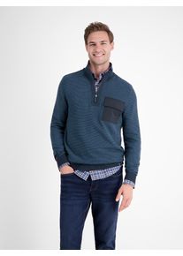 Strickpullover Lerros "Stricktroyer in Strukturstrick", Herren, Gr. XL, blau (classic navy), 100% Baumwolle, ohne Ausschnitt, Pullover Strickpullover